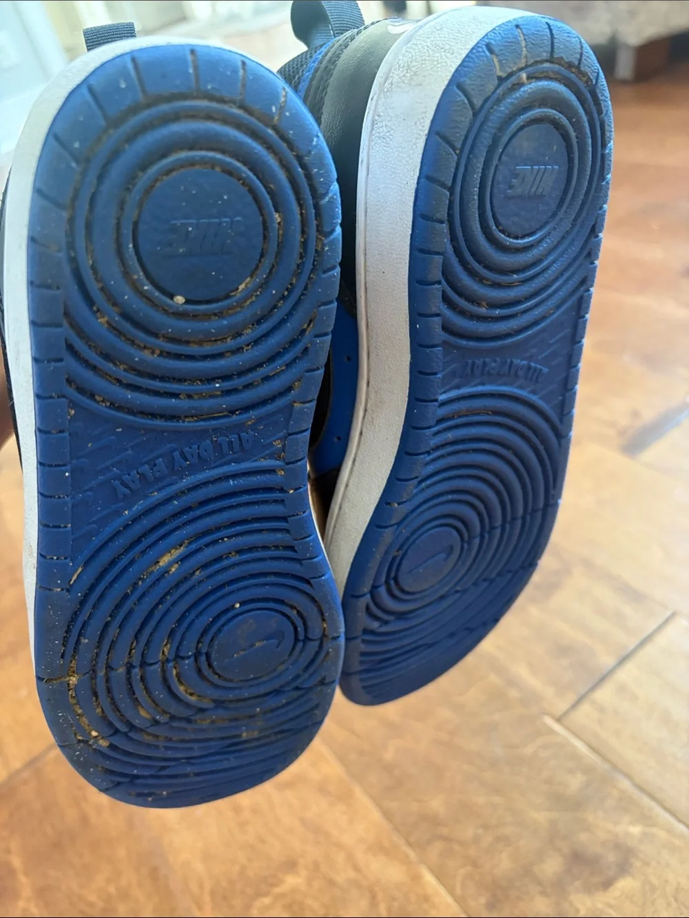 Nike Kids High-Top Sneakers in Blue and Black